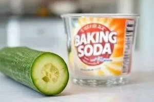 mistura de pepino com bicarbonato de sódio