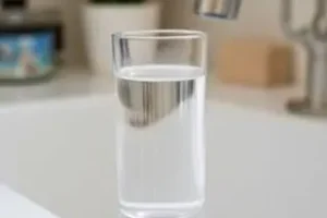 copo de água ao lado da pia